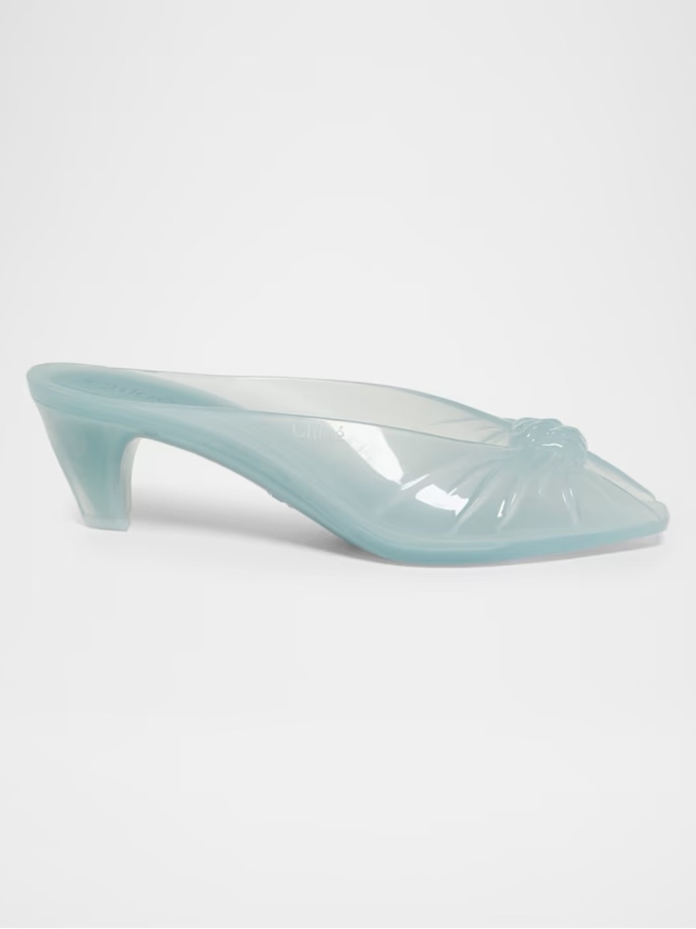CHLOE Light Blue Open Toe Knotted Jelly Mules